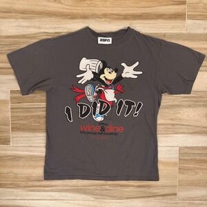 Disney ESPN Wine & Dine Half Marathon 2010 Mickey Mouse Gray Shirt Mens Medium M
